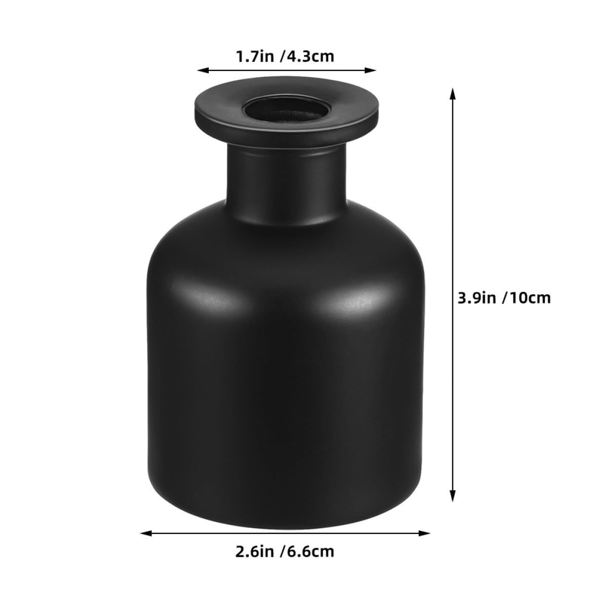 Happyyami Diffusore di Profumo in Vetro Opaco Nero 150 Ml, Confezione da 2 Flaconi, per Aromaterapia in Bagno e Auto, Accessori per Decorazioni Fai da Te