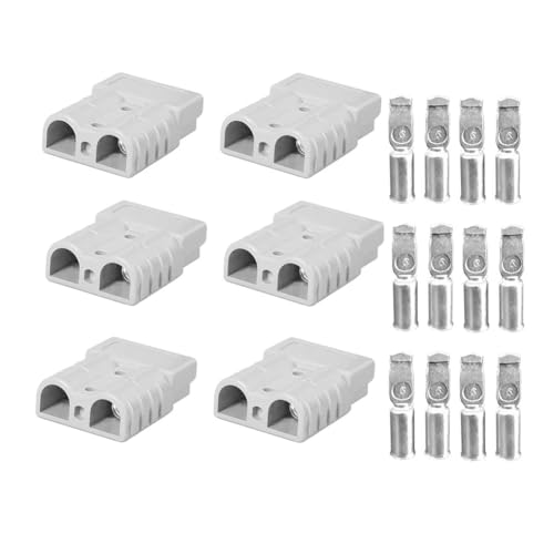 Osmond Conector de Batería de 50 A y 600 V para Terminal de Cable Anderson, Adaptador de Carga de Batería para Caravana y Motocicleta, Conector de Alimentación, 6 Piezas