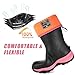 Trudave Rubber Boots for Women with Steel Shank, Waterproof Insulated Mud Rain Boots, 6mm Neoprene Anti-slip Outdoor Work Boots, Pink, Size 6