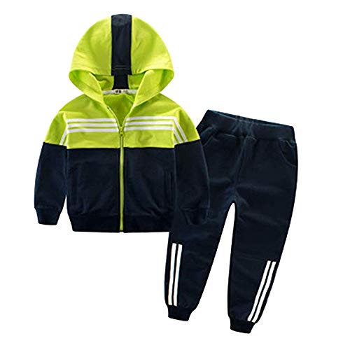 Unisex Kinder Jungen Mädchen Sportkleidung Sets Sport-Oberteile Sport-Hose Kontrastfarbe Baummwolle Hosen mit Shirt Sets Cover
