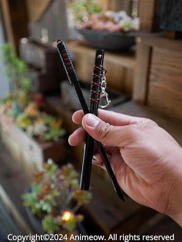 Image of Mini Katana Keyrings | Aesthetic Miniature with Ejection Button | Complimentary Display Stand | Handcrafted and Handpainted |