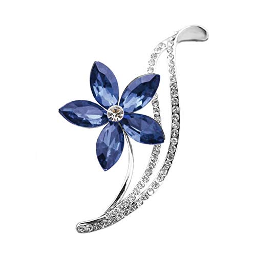 HAOZHAO Rhinestone Flower Brooch Ladies Jewelry Wedding Brooch and Brooch Jewelry Brooch (Color : Blue)
