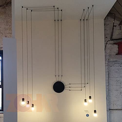 ZOHAR 2 Stück Deckenbefestigung Aufputz-Kabelhalter Wand- und Deckenpins Kabelaufhängung Kabelbefestigung Affenschaukel Kabelhänger mit Schrauben & Dübeln für Textilkabel Lampe DIY Schwarz