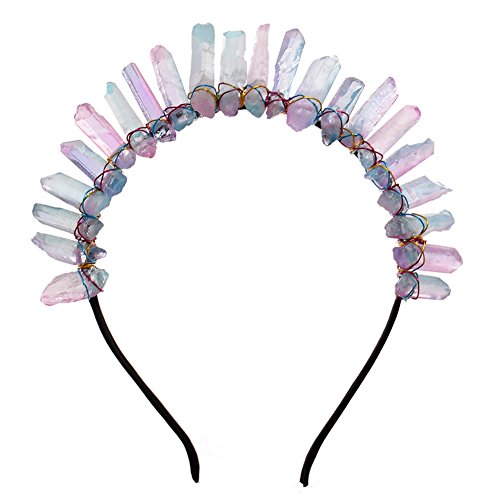 GRACEART Cristal Cuarzo Tiara Sirena corona Venda (Arco iris)