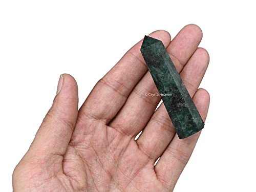 Image of Crystal Heaven Certified Chrome Diopside Tower Obelisk Point For Chakra, Healing And Balancing - Aaa Grade Original Certified Gemstone Agate For Reiki Meditation Yoga Spiritual (2-3 Inches)
