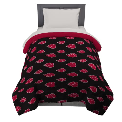 Image of Franco Naruto Anime Akatsuki Bedding Super Soft Cozy Microfiber Reversible Comforter, Twin, (Officially Licensed Product)