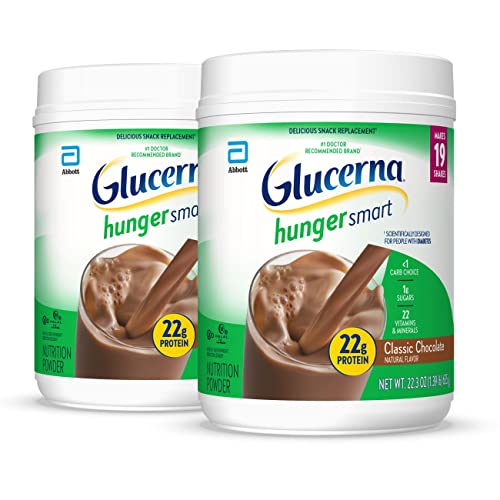 Glucerna Hunger Smart Meal Size Diabetes Care Shake, Classic Chocolate, Diabetic Meal Replacement to Support Blood Sugar Management, 23g Protein, 250 Calories, Ready to Drink, 16-fl-oz Bottle, 12 Pack