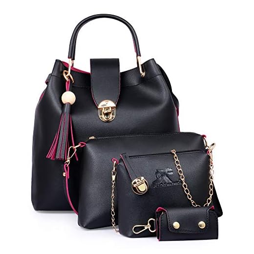 Speed X Fashion Women's Shoulder Bag (Set of 4) (Black)