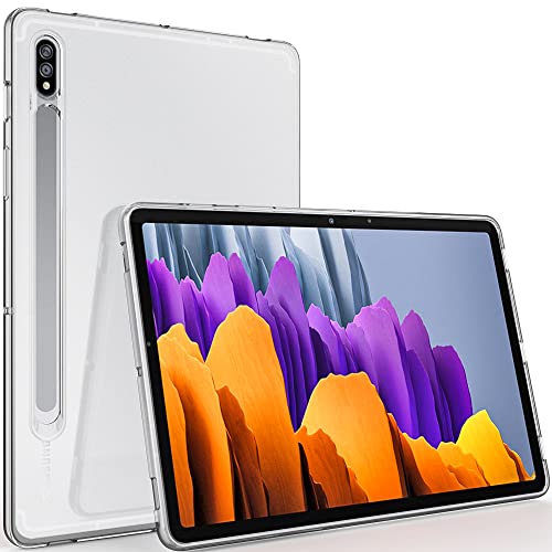 Puxicu Clear Case for Galaxy Tab S8 & tabS7 11-Inch, Slim Design Flexible Soft TPU Protective Cover for Samsung Galaxy Tab S8/S7 11' (Model:SM-X700/X706/T870/T875/T878), Transparent