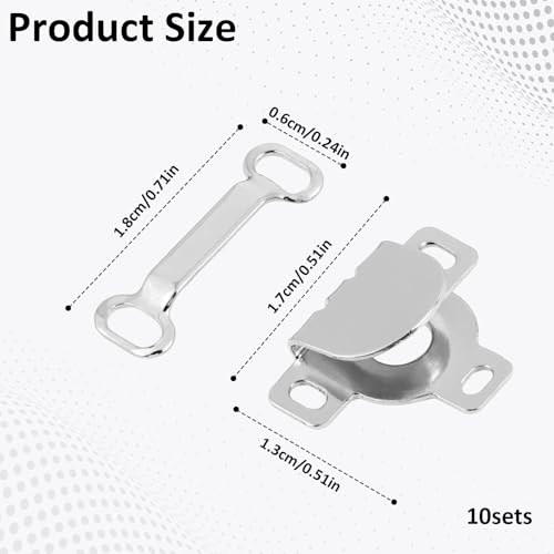ZEYIYER 10 Set Sewing Hook and Eye Closures for Clothing, Metal Sewing Clasps and Fasteners, Hook and Eye Repair Replacement for Pants Trousers Jeans Waist DIY Craft
