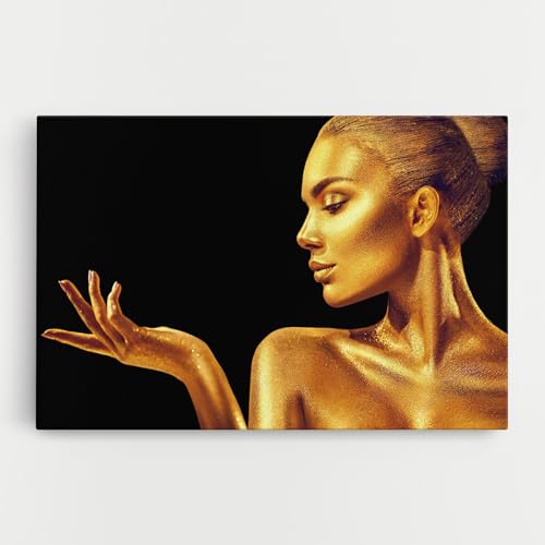 ARTHUB® Quadro su tela 30x40 cm, Golden Glamour | Decorazione soggiorno, Quadri appesi, Decorazione murale, Decorazione casa, donne, nero e oro