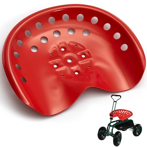 Image of MorningRo 1 Pcs Metal Tractor Seat Vintage Tractor Seat for Lawnmower, Forklift, Farm, Home or Bar Stool (Red)