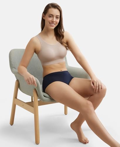 Image of Jockey JW12 Women Wirefree Padded Tencel Lyocell Elastane Stretch Full Coverage Lounge Bra with Stay Fresh Properties and Removable Pads