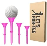 VEASAERS Golf Tees Bulk Unbreakable Pink 25 50 Pack with Gift Box, Plastic Golf Tees Reusable Anti-Slip Big Cup Golf Tee Hanger Reduce Friction for Golf Outdoor Training (25 Pcs, Pink)