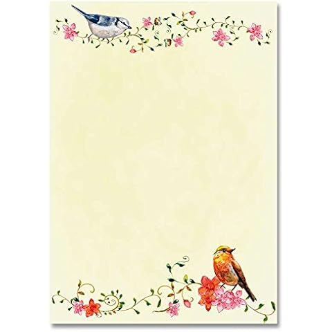 Stationery Paper Birds Chirping DIN A5 Paper Format 50 Sheets Cover