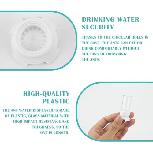 FERCAISH Pack of 2 Ant Glass Bottle Feeder, Ant Dispenser Cup Dispenser, Ant Nest Water Cup, Transparent Ant Drinks - Image 2