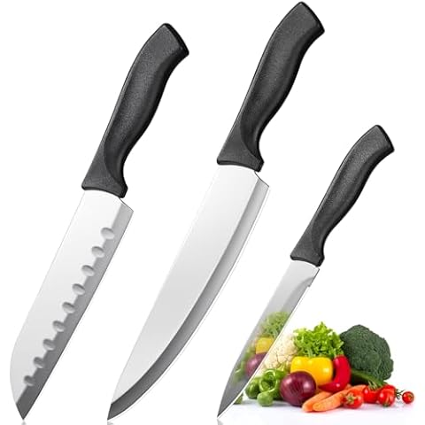Topfeel Chef Knife, 3 PCS Ultra Sharp High Carbon Stainless Steel kitchen knife set, Professional Japanese Knife Sets for Cooking, Mirror Finished Cutting & Chopping Knife Sets Cover