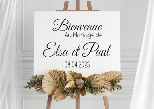 Stickers Panneau Mariage Personnalisés et Personnalisables - Stickers Panneau Bienvenue évènements et fêtes - Décoration de Mariage - Accueillez vos Invités avec Style - Fabrication Artisanale