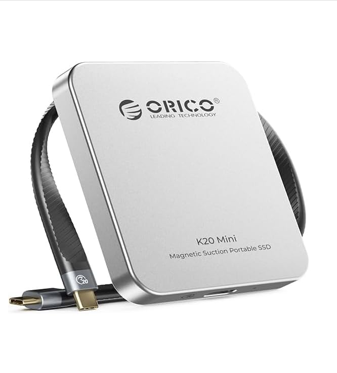 Image of ORICO 1TB Magnetic External SSD, Aluminum Alloy, Up to 460MB /s, External Solid State Drive, Expand Storage for iPhone 17 Pro Max, Compatible w /MagSafe, USB-C Smartphones - K5MINI