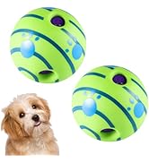 Holdfiturn 2Pcs Interactive Giggle Ball for Dogs Durable Entertaining Dog Toy Squeaky Toy with Un...
