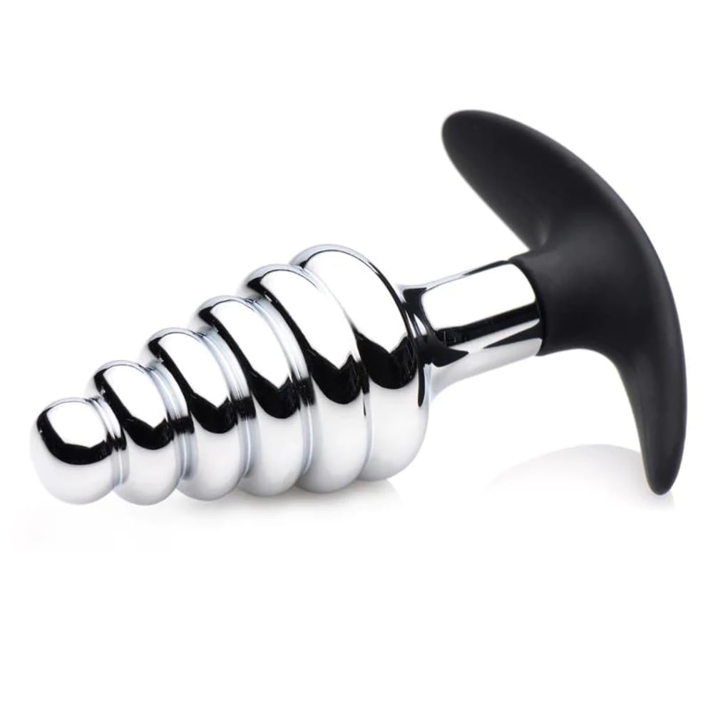 Dark Hive Metal and Silicone Ribbed Anal Plug