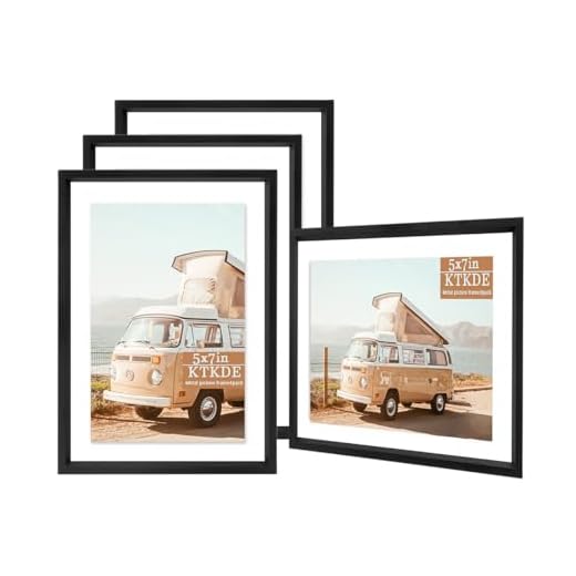 5x7 Metal Picture Frame Set of 4,Black Picture Frames Simple Modern Thin Aluminum Metal Photo Frame Fits 4x6 with Mat or 5x7 without Mat Photo.Display for Tabletop or Wall Collage Hanging Horizontal or Vertical. (Black)