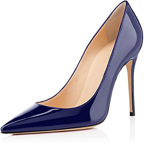 SAMMITOP Women's Pointed Toe Classic Pumps High Heel Patent Dress Shoes