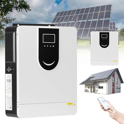 IYUESQ Inversor Solar híbrido de 2000 W/3200 W con Controlador de Carga Solar Mppt de 80 A, inversor de Onda sinusoidal Pura para el hogar de 12 V/24 V-220 V, Cargador inversor híbrido fu