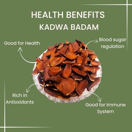 Image of Khyati Naturals Kadwa Badam | Premium Bitter Almonds | Sugar Badam Seeds for Diabetes | Sky Fruit Mahogany Seeds | Raw & Natural Superfood for Health, Cooking, Baking & Supplements (1Kg)