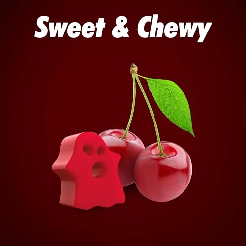 Halloween Candy Bulk - Cherry Ghosts Licorice Candy 8.5oz, 3 Packs - Ghosts of Halloween Cherry Licorice Candy, Trick or Treat Candy, Red Candy Buffet, Halloween Themed Festive Treat
