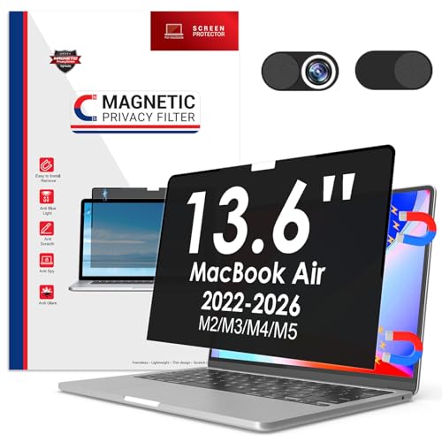 Écran de confidentialité magnétique MacBook Air 13.6 filtre amovible anti regard M2 M3