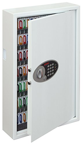 Phoenix Safe Company – KS0033E Phoenix Cygnus Key Deposit Safe- 144 Hooks - Electronic Lock - Key Holder Wall Mounted - Scratch Resistant White Paint Finish - 30 Litres - 20kg