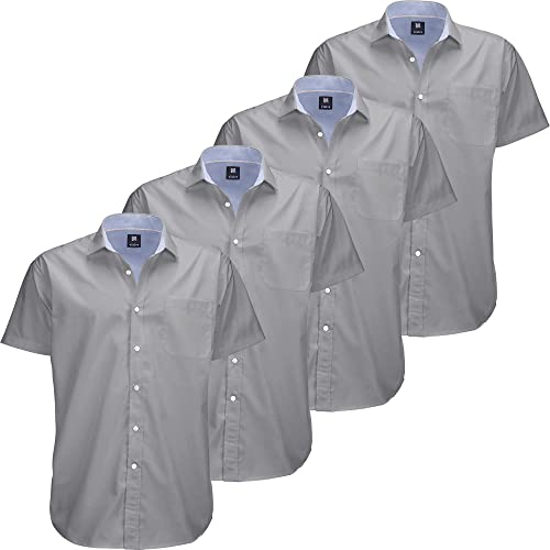 Image of Visive Mens Shirts Multi Packs Short Sleeve Button Down Dress Shirts Solid Color Big and Tall
