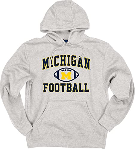 Blue 84 Men's Michigan Wolverines Hoodie Gray Football, Grey, X-Large - Image 3