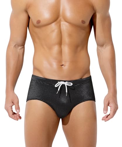 Casey Kevin Men's Swim Briefs – Quick Dry Drawstring Bikini Swimwear