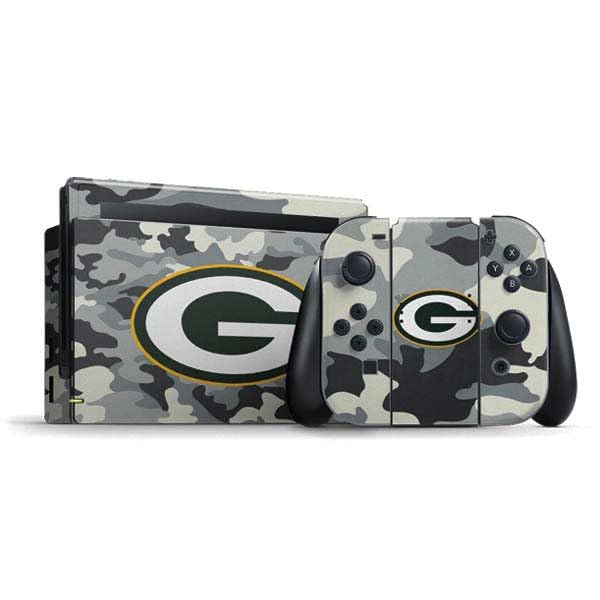 Skinit Decal Gaming Skin Compatible with Nintendo Switch Bundle - Officially Licensed NFL Green Bay Packers Camo Design