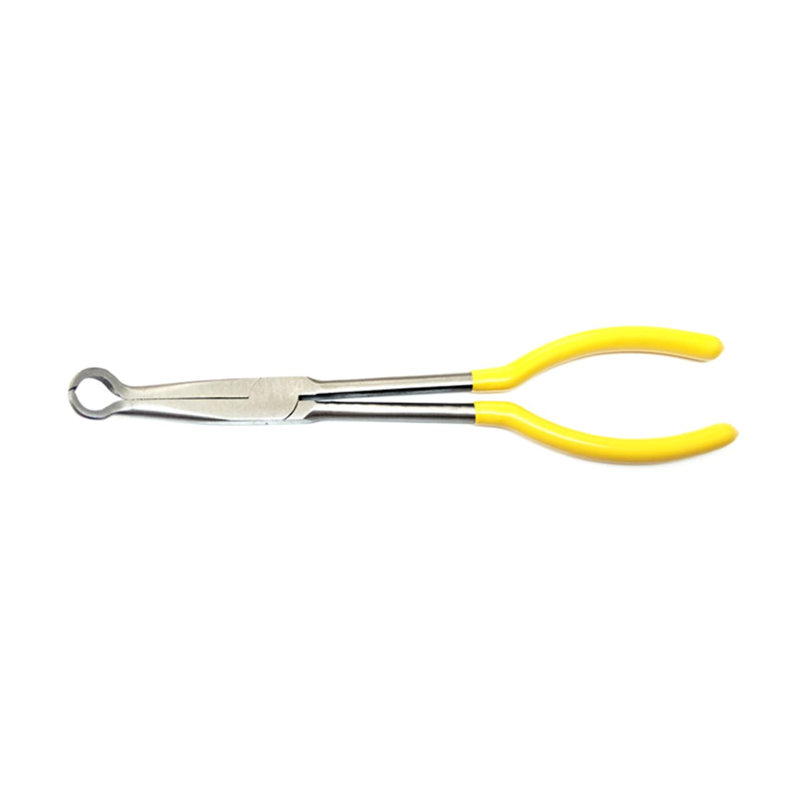 Tsophreniq Extended Round Mouth Reach Hose Grip Pliers 11Inches Long Nose Hose Gripper Plug Boot Removal Serrated Jaw Plug Wire Plier Boot For Car