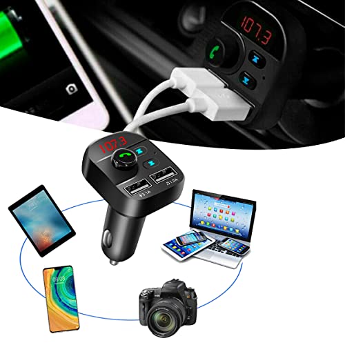 Adaptador Transmissor De Carro Bluetooth 5.0 Fm Sem Fio Mp3 Mãos Livres Player 3.1A Carregador USB D