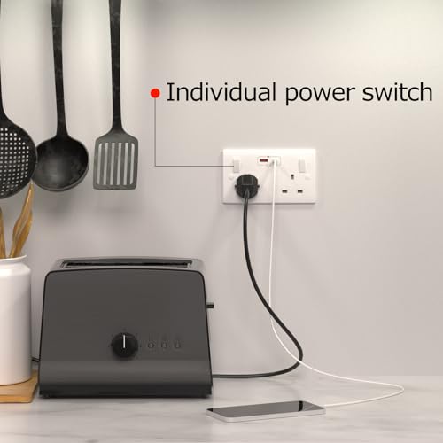 Double Wall Socket with USB C Port 20W Fast Charging Standard UK Plug Socket 13 Amp 2 Gang White Double Wall Socket with USB C Port 20W Fast Charging Standard UK Plug Socket 13 Amp 2 Gang White