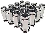 16 Chrome 3/8 Thread Flat Base Lug Nuts for an ATV or UTV with a 14mm Hex 3/8-24