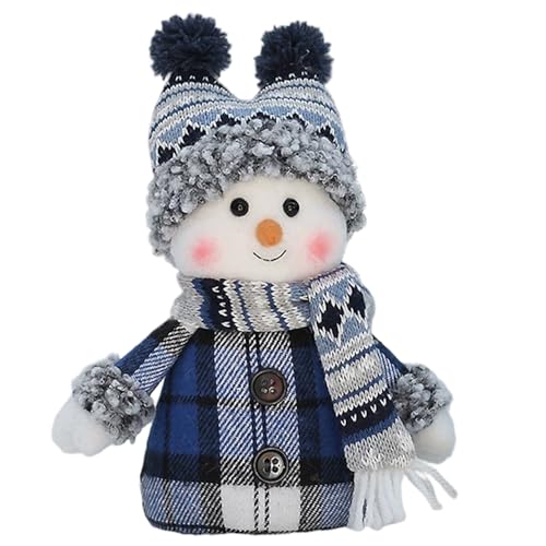 Figurines Noël en tissu bonhomme de neige peluche décoration hiver