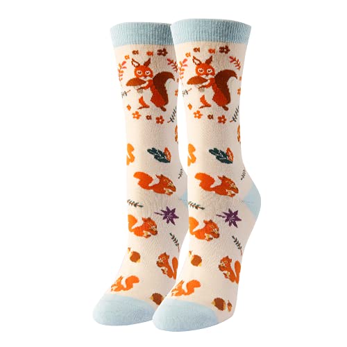 HAPPYPOP Funny Squirrel Gifts Squirrel Socks for Women Novellty Animal Socks Animal Lovers Gifts for Women