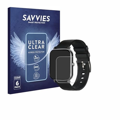 savvies Protetor de ecrã para Ibetter Smartwatch de 1,69" (6 unidades) filme ultra transparente
