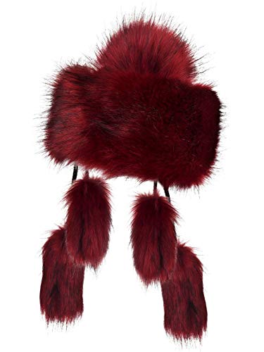Futrzane Mongols Mujeres Moda Estilo Gorra Piel Sintética Sombrero (Rojo)