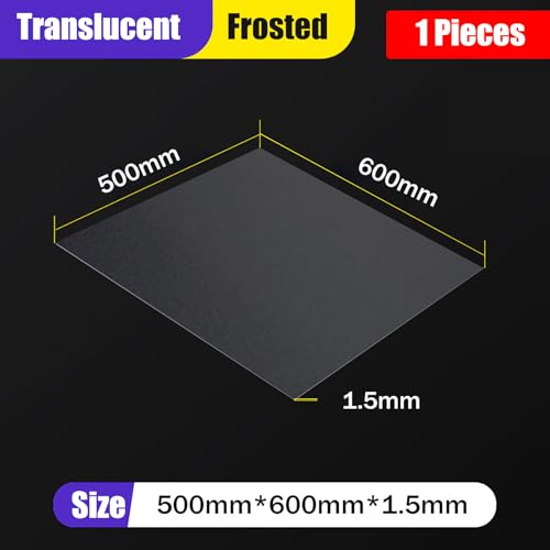Polipropileno esmerilado 500x600mm panel semitransparente de plástico mate 7