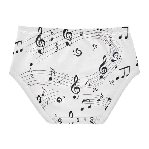 Black Musical Notes Toddler Underwear Girls, Underwear Girls, 2T–8 Years2