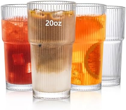 INSETLAN Ribbed Glass Tumbler - Thumbnail 3