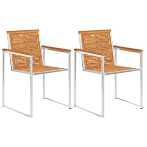 FWIKDUN FWIKDUN 2 Stück stapelbare Terassenstühle Akazienholz Gartenstühle aus Massivholz und Edelstahl für Außenbereich FWIKDUN FWIKDUN 2 Stück stapelbare Terassenstühle Akazienholz Gartenstühle aus Massivholz und Edelstahl für Außenbereich