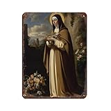 Póster retro religioso de Santa Teresa de Ávila, letrero de metal, arte elegante, pintura de hierro, bar, cueva de gente, cafetería, garaje, póster decorativo de pared, 30 x 40 cm