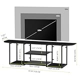 UOMIO Floating TV Stand for TVs up to 50 inch, 120cm Wall Mounted TV Cabinet with Open Shelves, Modern Black Entertainment Centre for Living Room, Space-Saving Media Console, Easy Assembly - Image 2